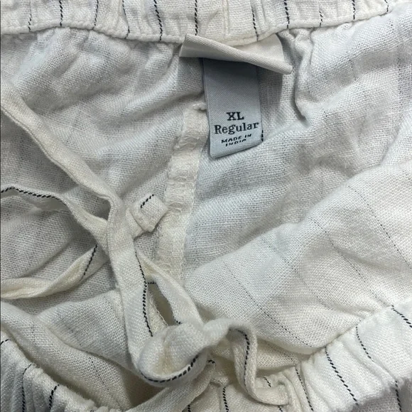 A New Day Wide Leg Mid Rise Striped Linen Pants Size XL | NWOT - Picture 6 of 6